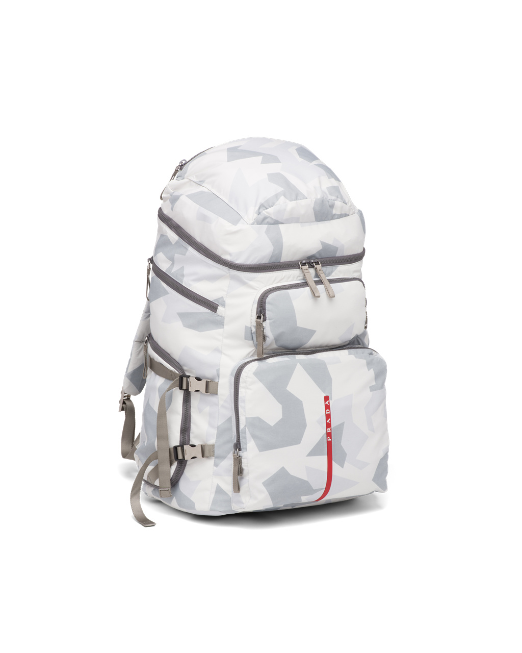 Prada Printed Technical Fabric Ski Boot Backpack Marble Gray | 976-ZENMJL