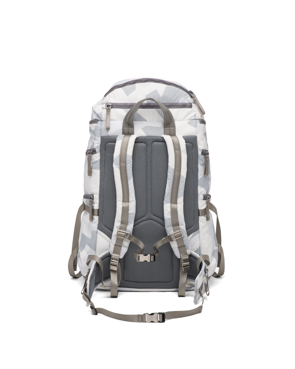 Prada Printed Technical Fabric Ski Boot Backpack Marble Gray | 976-ZENMJL