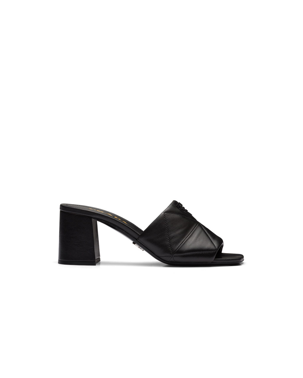 Prada Quilted Nappa Lær Hælene Sandals Svarte | 357-BAQOJW