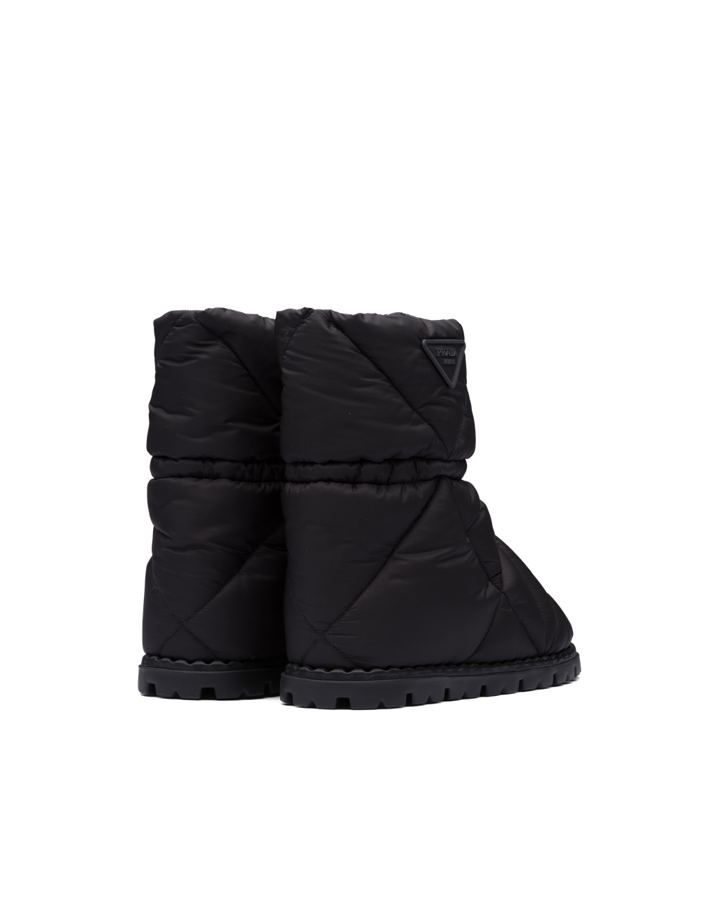 Prada Quilted Nylon Fabric Booties Svarte | 897-NALJRZ