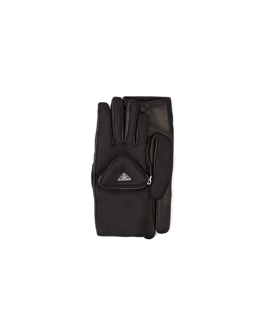 Prada Re-nylon And Napa Lær Gloves Svarte | 715-SXFDVR