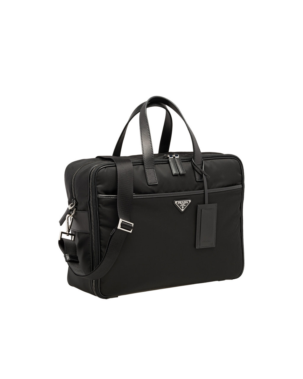 Prada Re-nylon And Saffiano Lær Briefcase Svarte | 029-QGTJLC