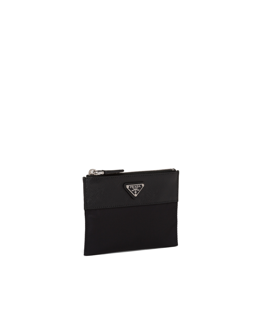 Prada Re-nylon And Saffiano Lær Pouch Wallet Svarte | 360-YIAVPB