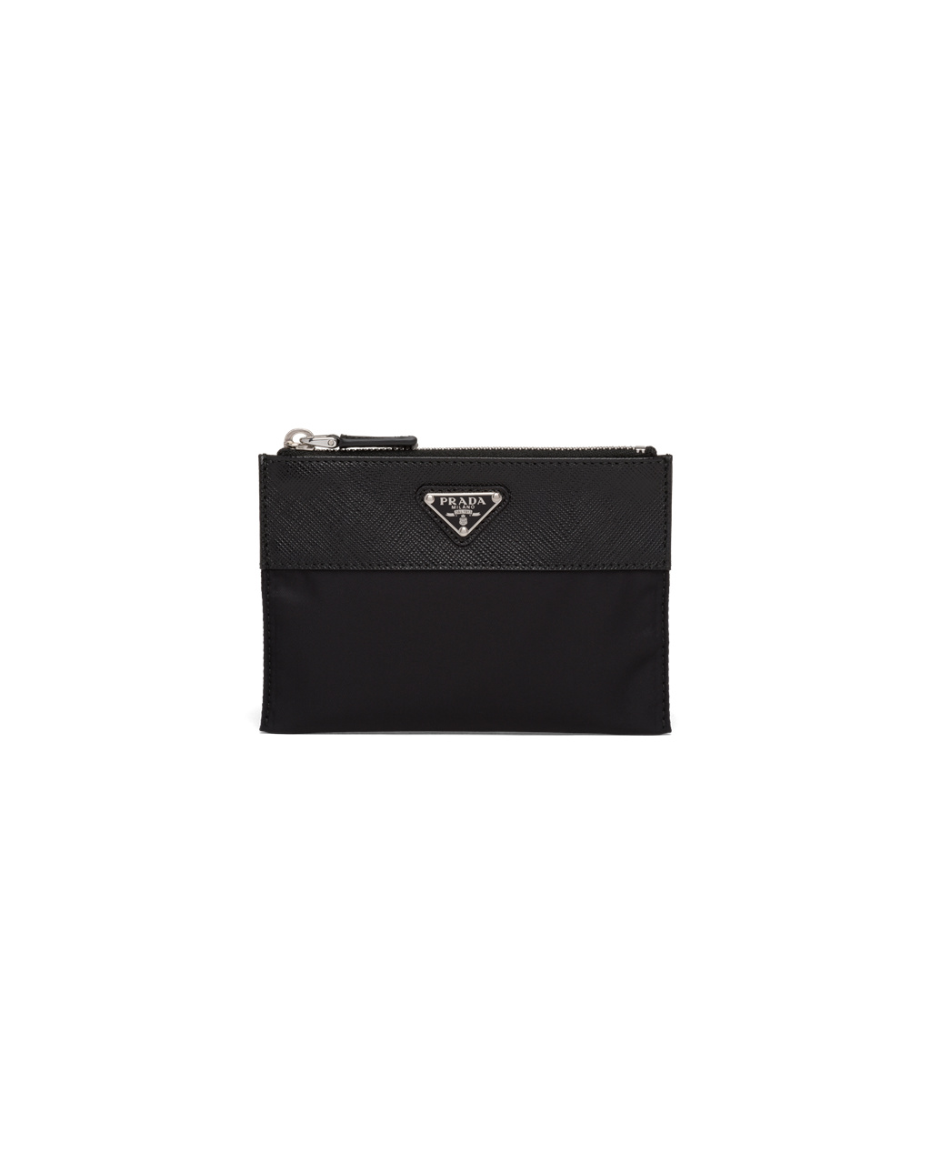 Prada Re-nylon And Saffiano Lær Pouch Wallet Svarte | 360-YIAVPB