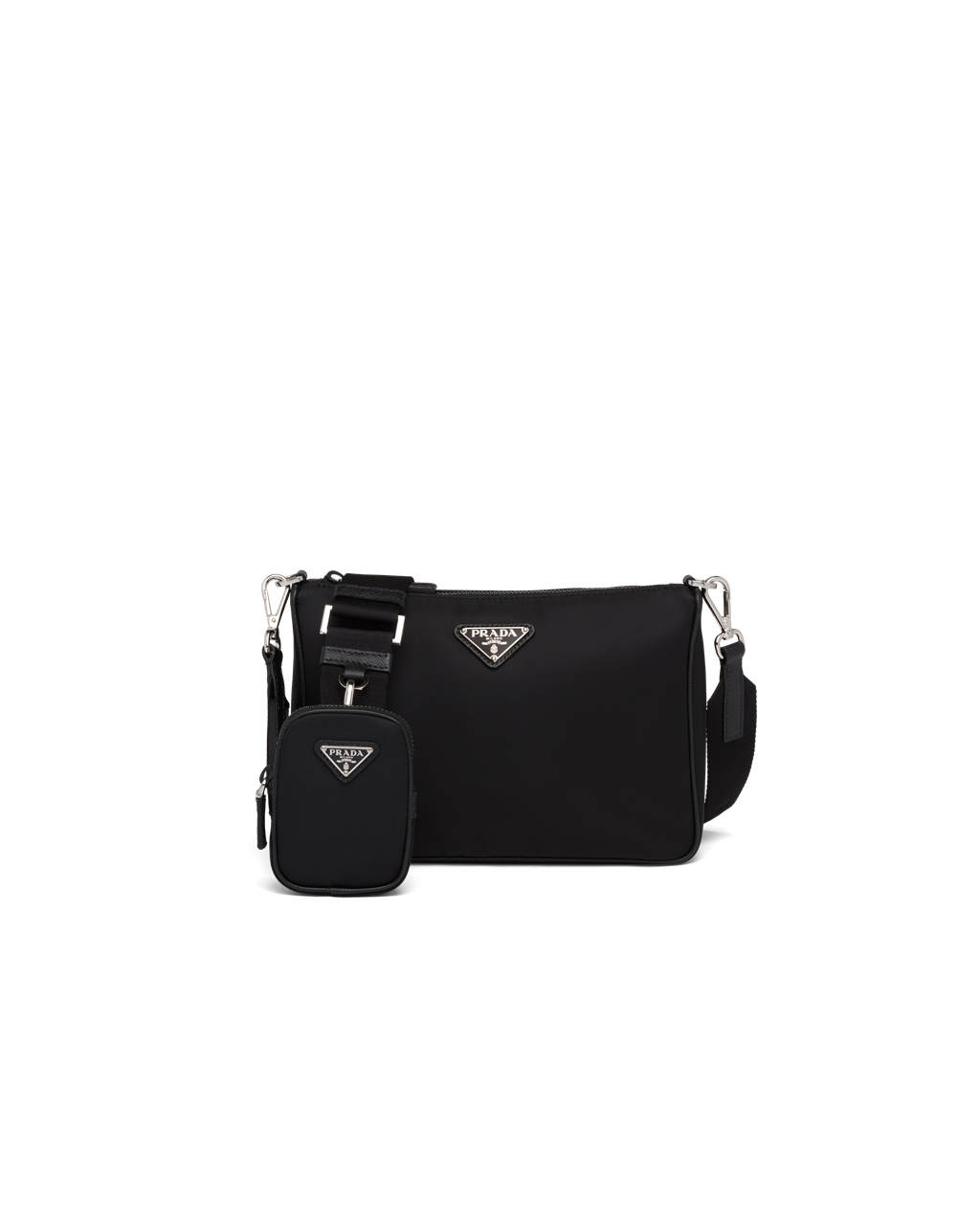 Prada Re-nylon And Saffiano Lær Shoulder Bag Svarte | 928-LFZNUB