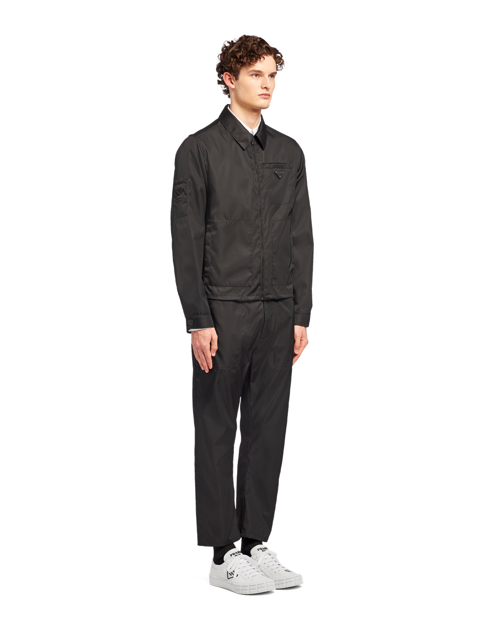 Prada Re-nylon Blouson Jacket Svarte | 017-PIFDBY