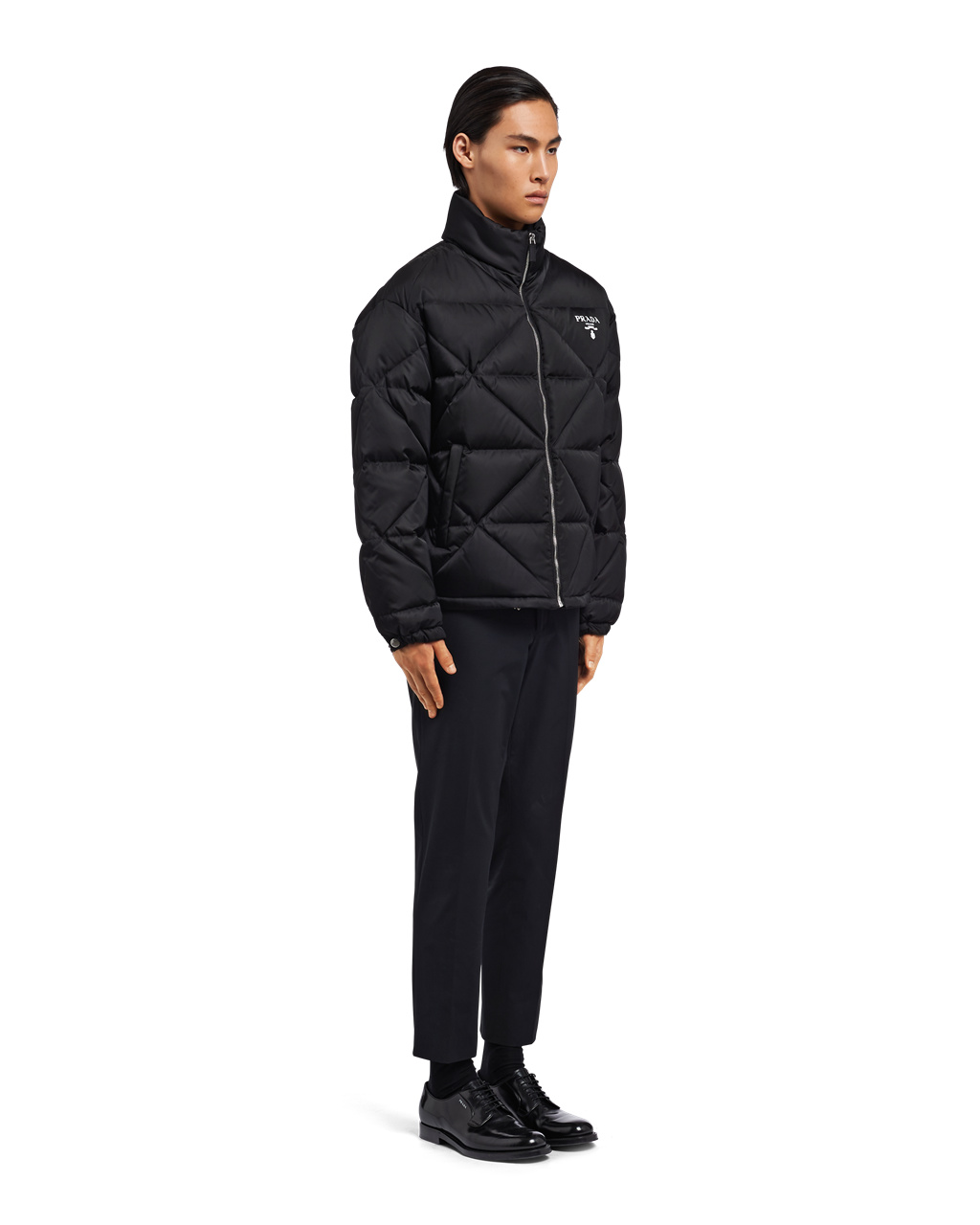 Prada Re-nylon Down Jacket Svarte | 367-DCPZFI