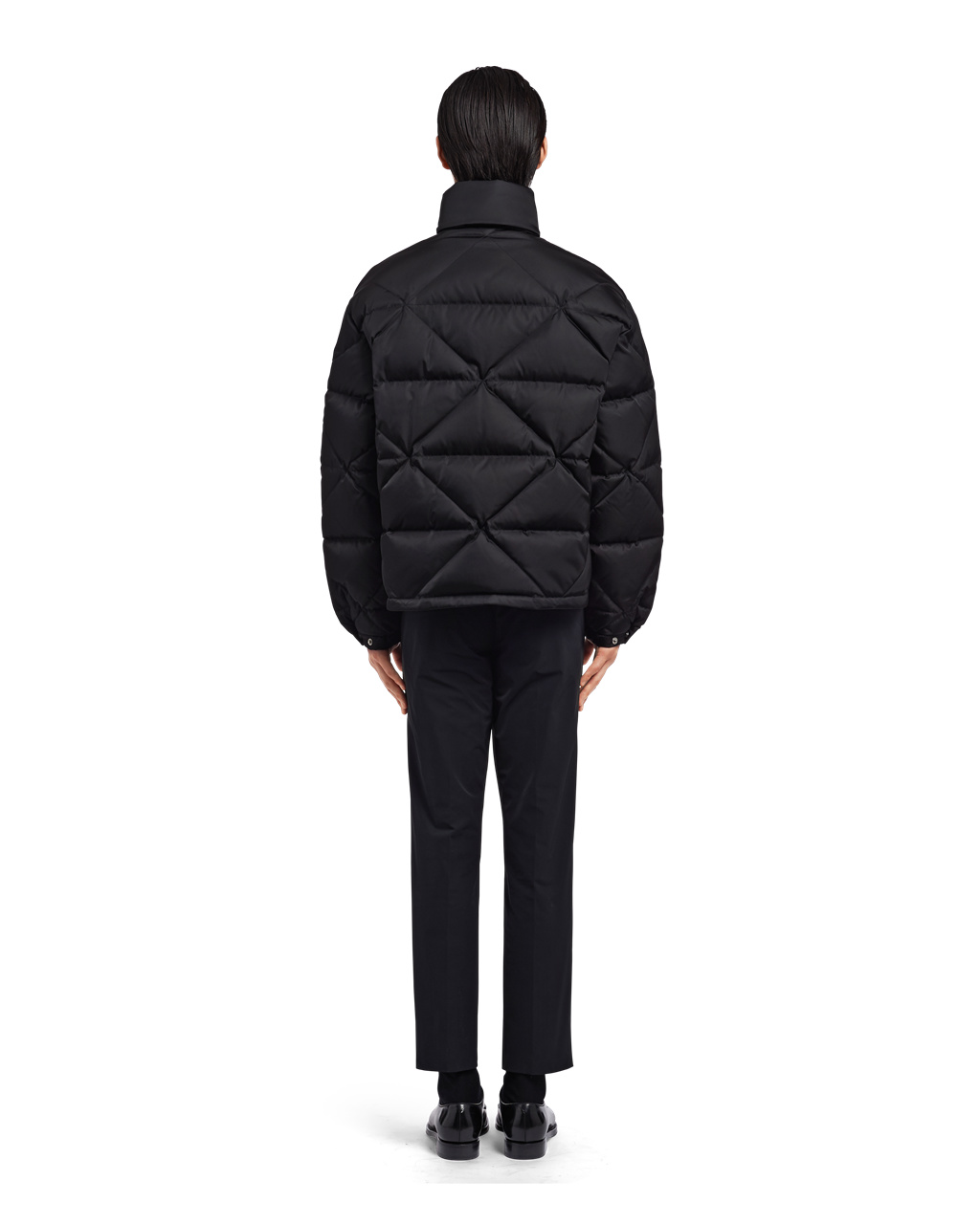 Prada Re-nylon Down Jacket Svarte | 367-DCPZFI