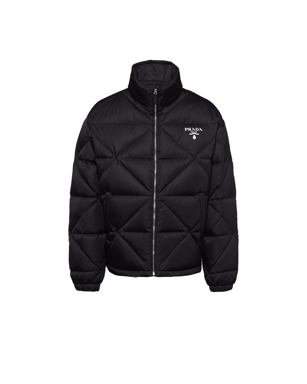 Prada Re-nylon Down Jacket Svarte | 367-DCPZFI