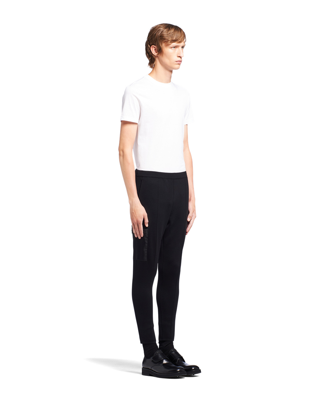 Prada Re-nylon Gabardine And Wool Pants Svarte | 064-PGLMDJ