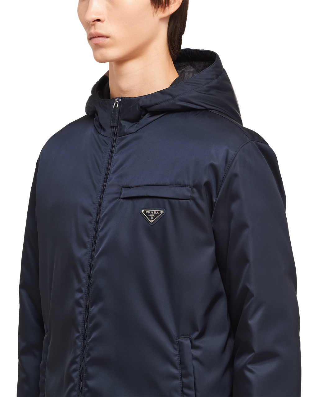 Prada Re-nylon Gabardine Puffer Coat Marineblå | 642-WBVEXM