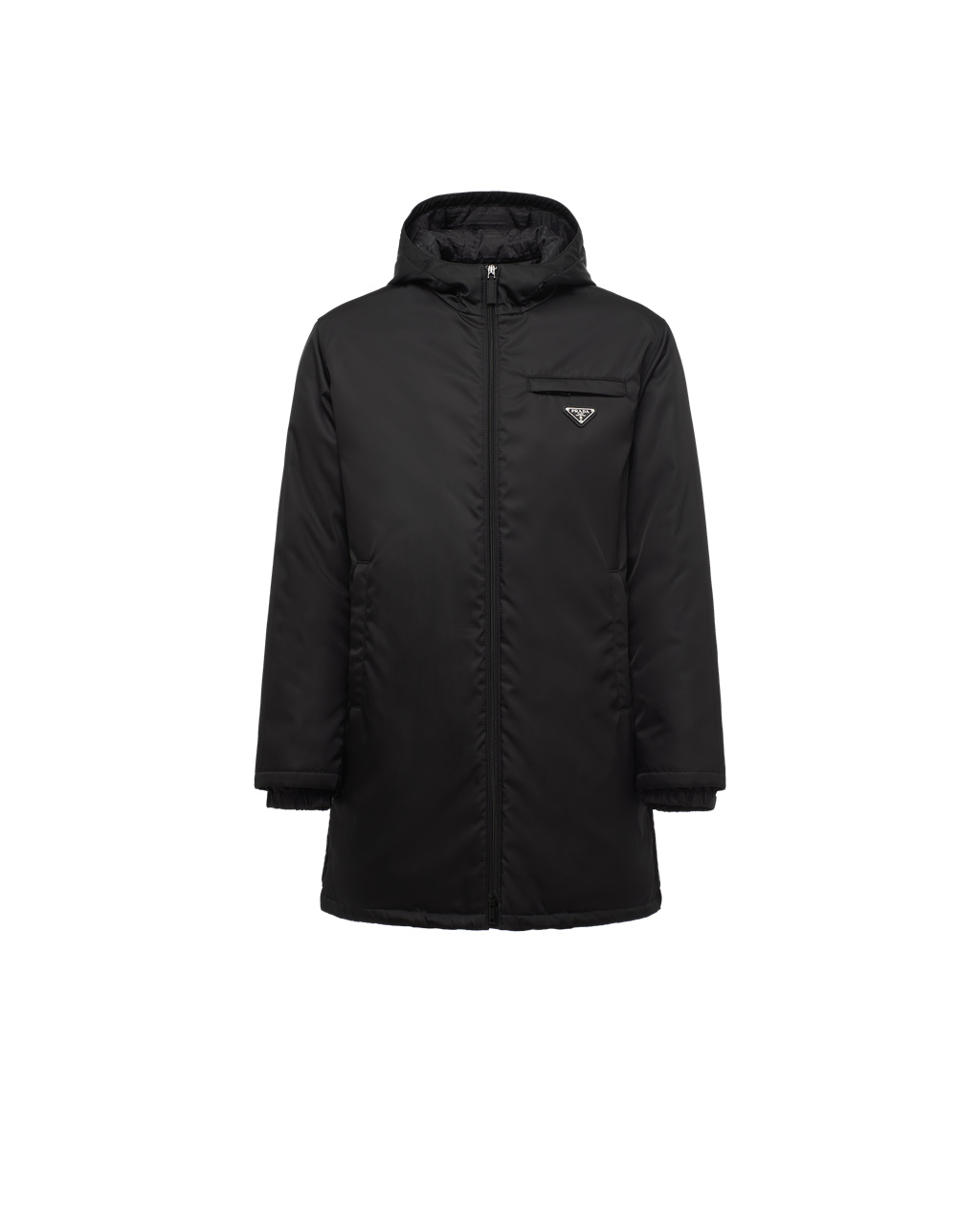 Prada Re-nylon Gabardine Puffer Coat Svarte | 750-EJYPMO