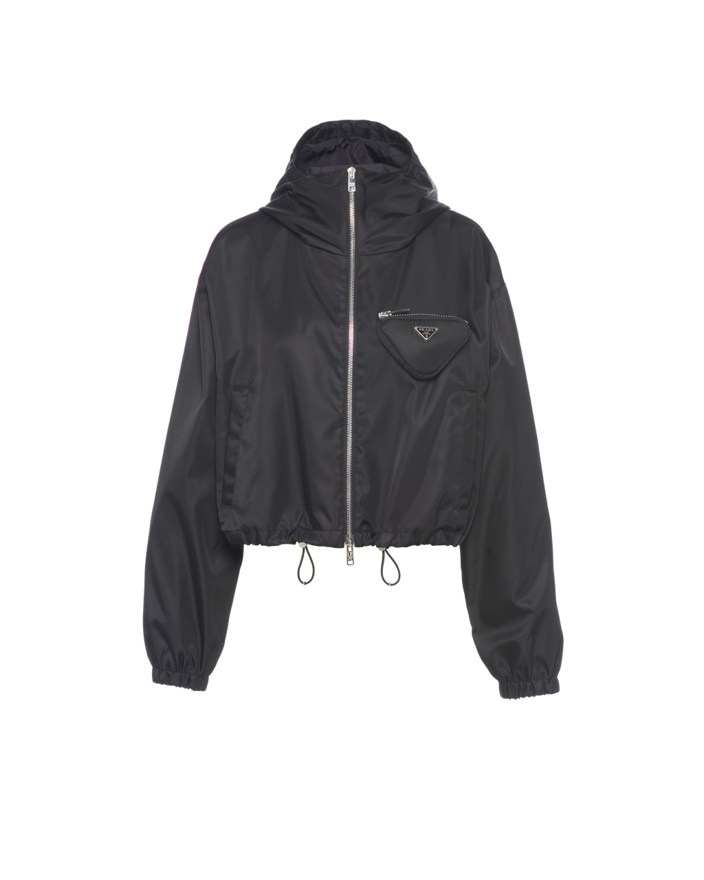 Prada Re-nylon Hette Blouson Jacket With Pouch Svarte | 824-WKHOTV