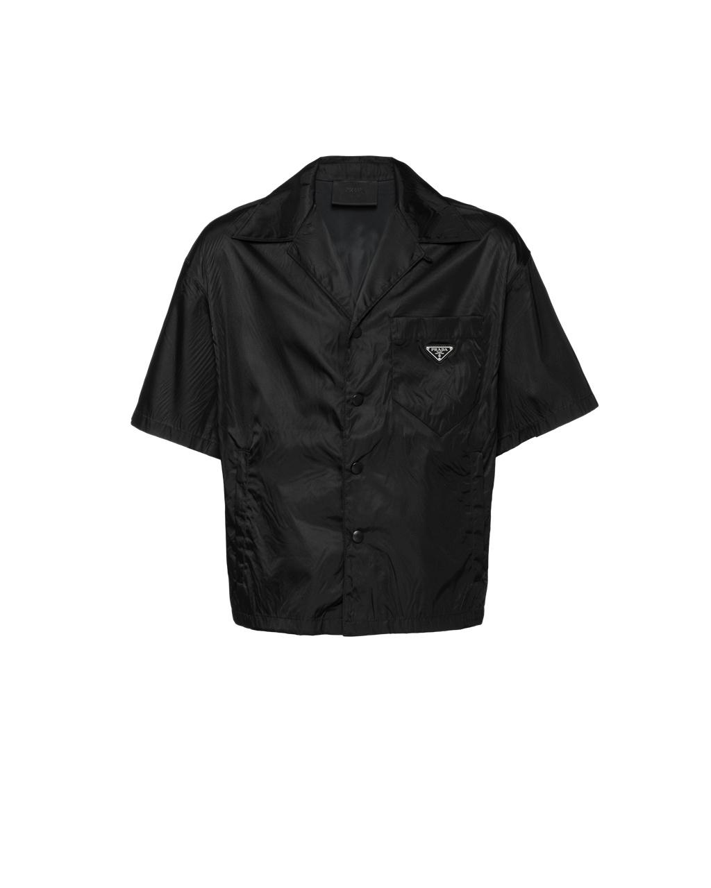 Prada Re-nylon Kort-sleeved Shirt Svarte | 063-BOXNTA