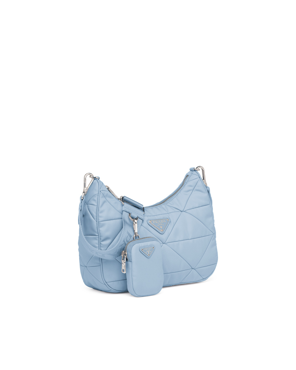 Prada Re-nylon Padded Hobo Bag Celeste | 583-QTXKLI