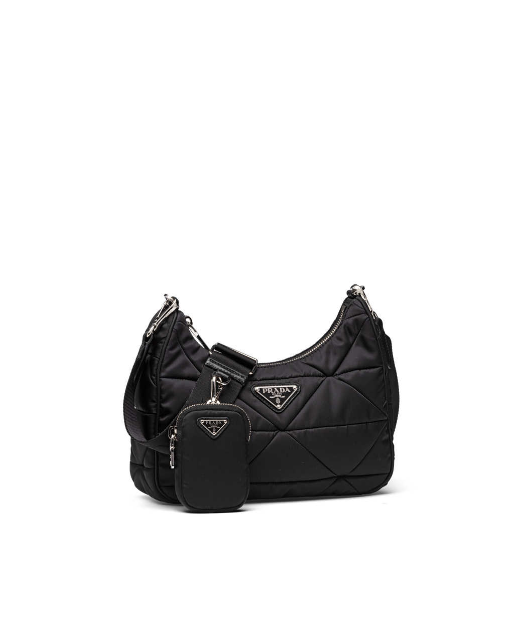 Prada Re-nylon Padded Hobo Bag Svarte | 326-JCSXKV