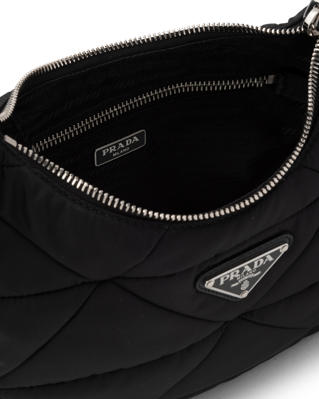 Prada Re-nylon Padded Hobo Bag Svarte | 326-JCSXKV