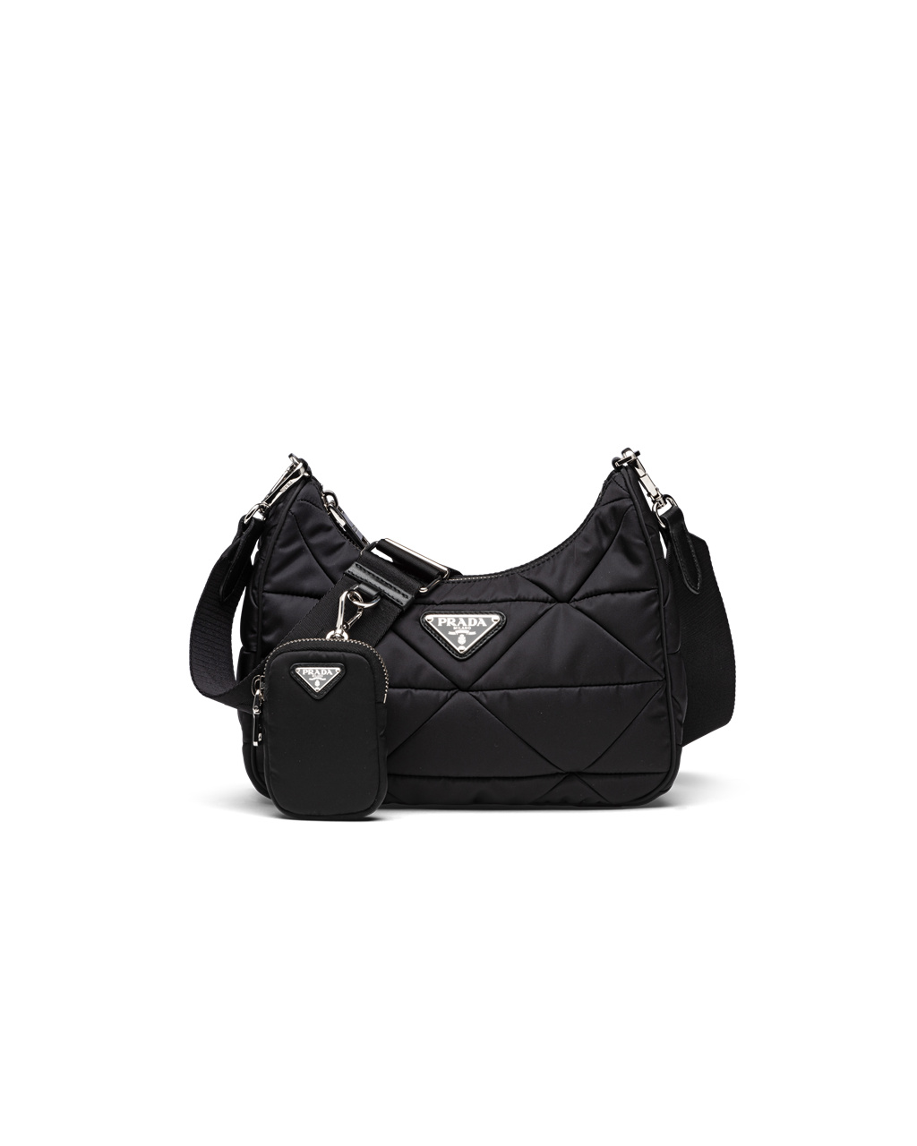 Prada Re-nylon Padded Hobo Bag Svarte | 326-JCSXKV