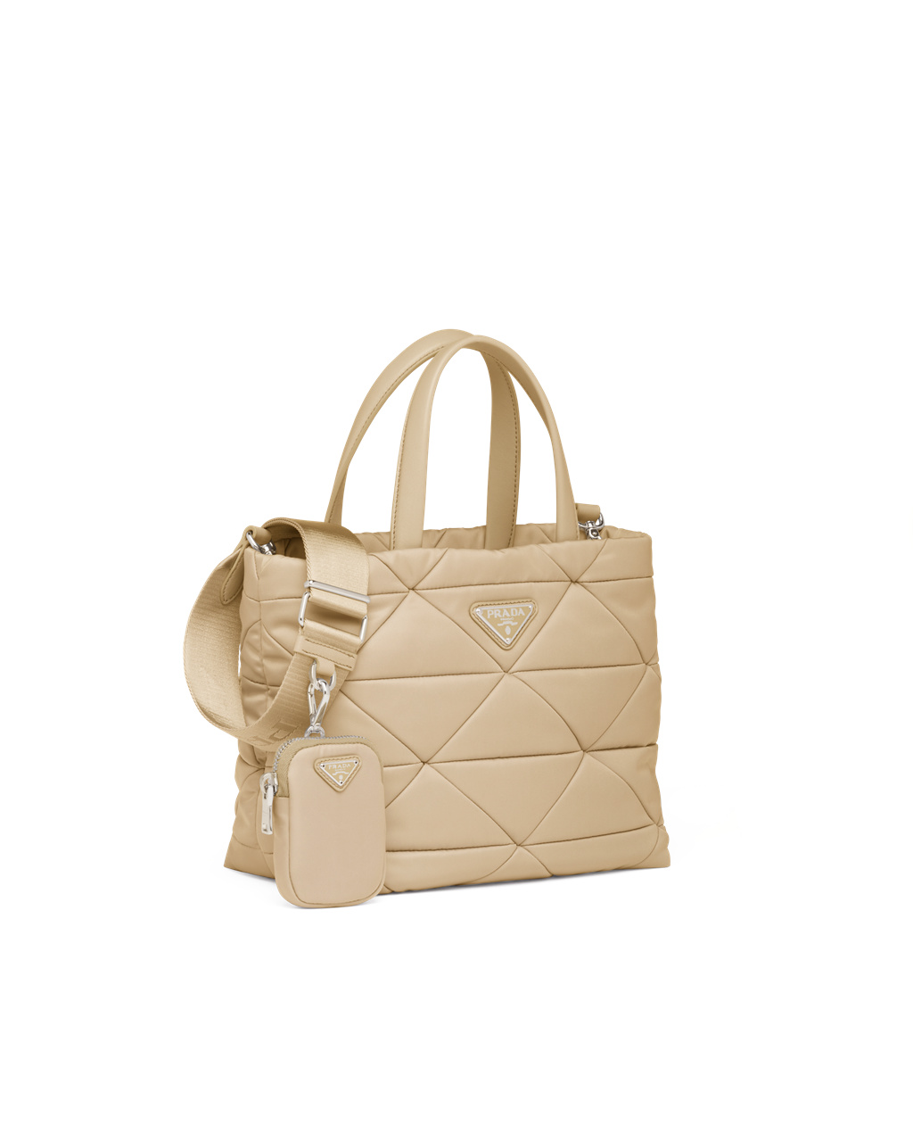 Prada Re-nylon Padded Tote Bag Beige | VAJFHP154