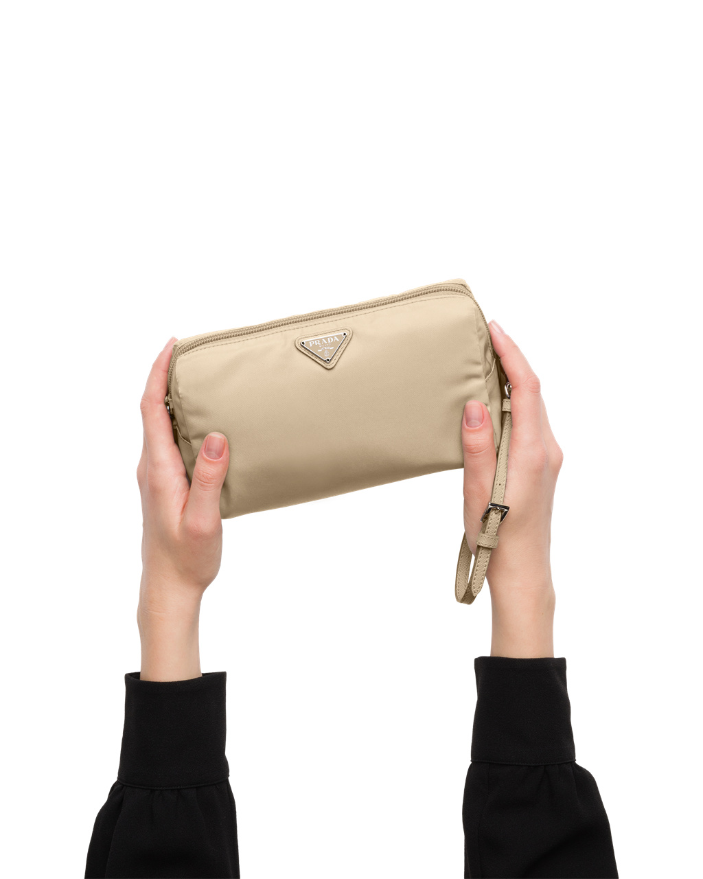 Prada Re-nylon Pouch Beige | 713-YLSTPJ