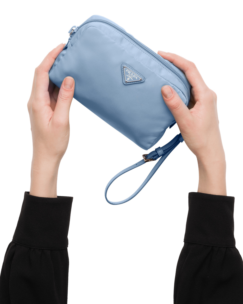 Prada Re-nylon Pouch Celeste | 504-ZTNDMO