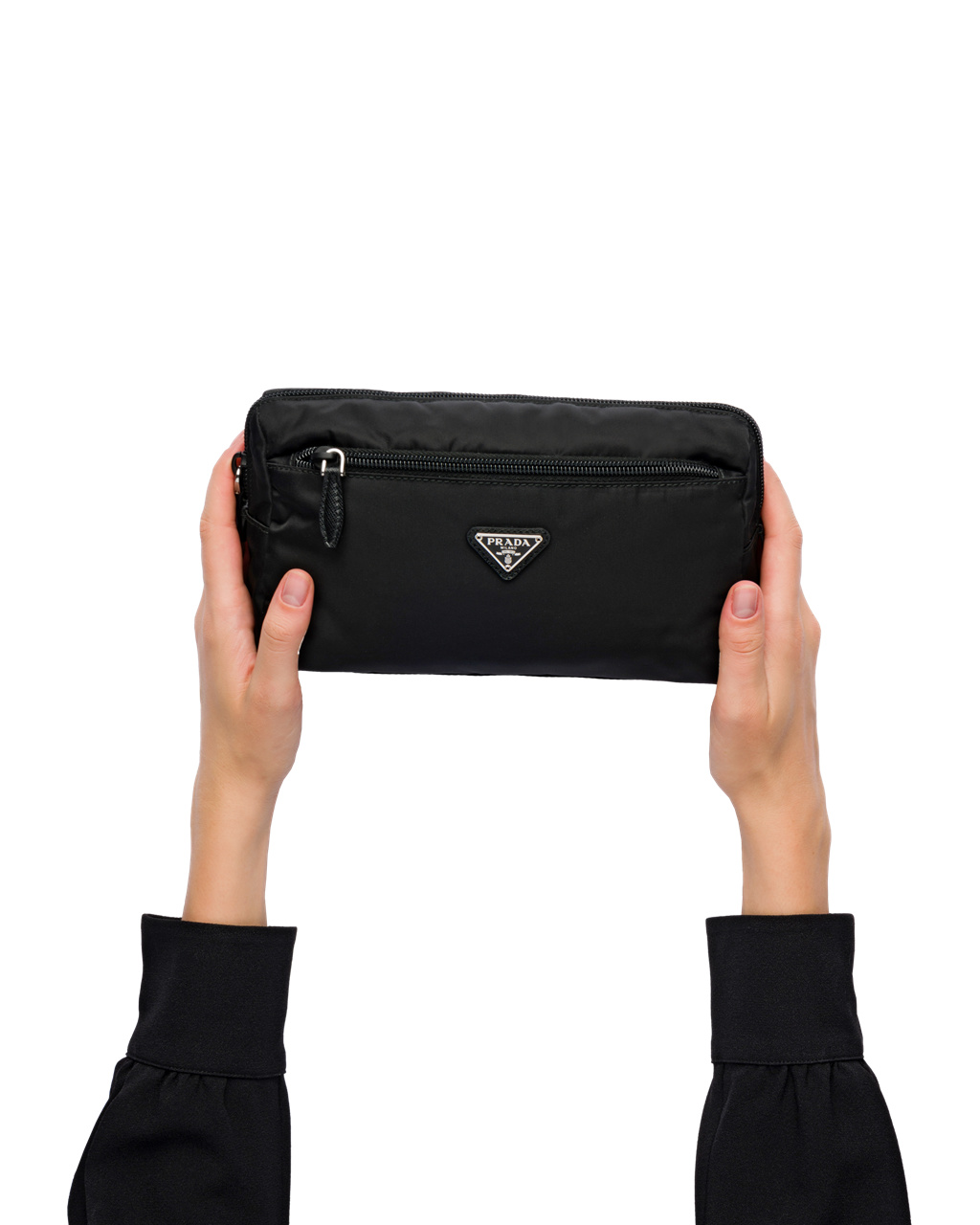 Prada Re-nylon Pouch Svarte Blå | 427-PIWNBK