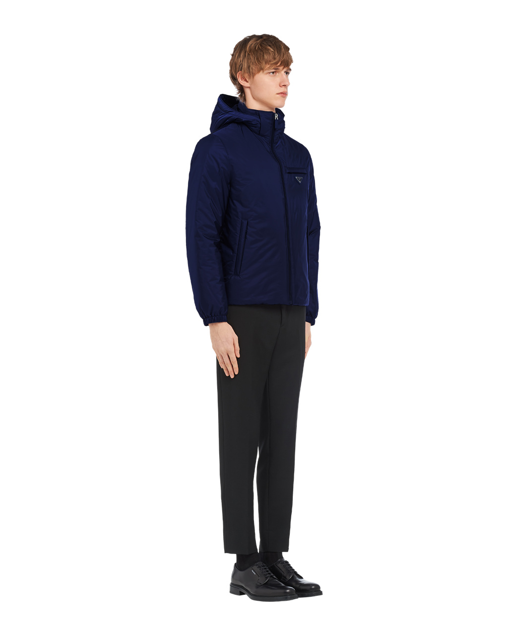 Prada Re-nylon Puffer Jacket Marineblå | 815-ZMIPHW