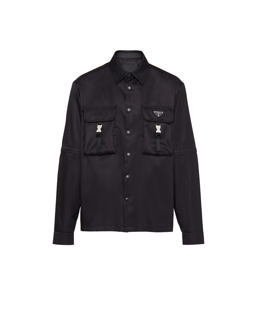 Prada Re-nylon Shirt Svarte | 027-HSWVJN