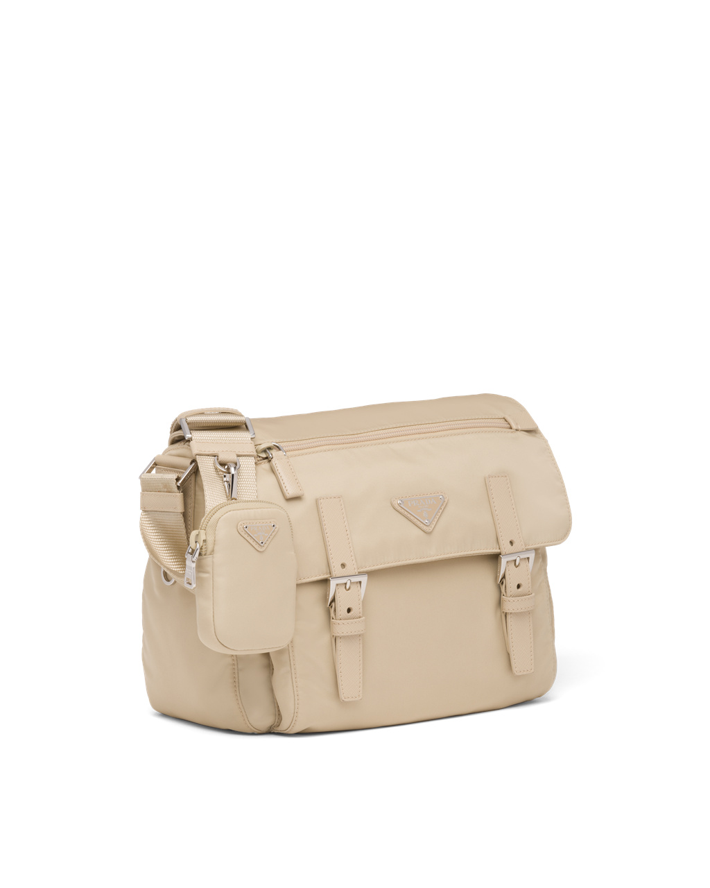 Prada Re-nylon Shoulder Bag Beige | 354-GVKFJQ