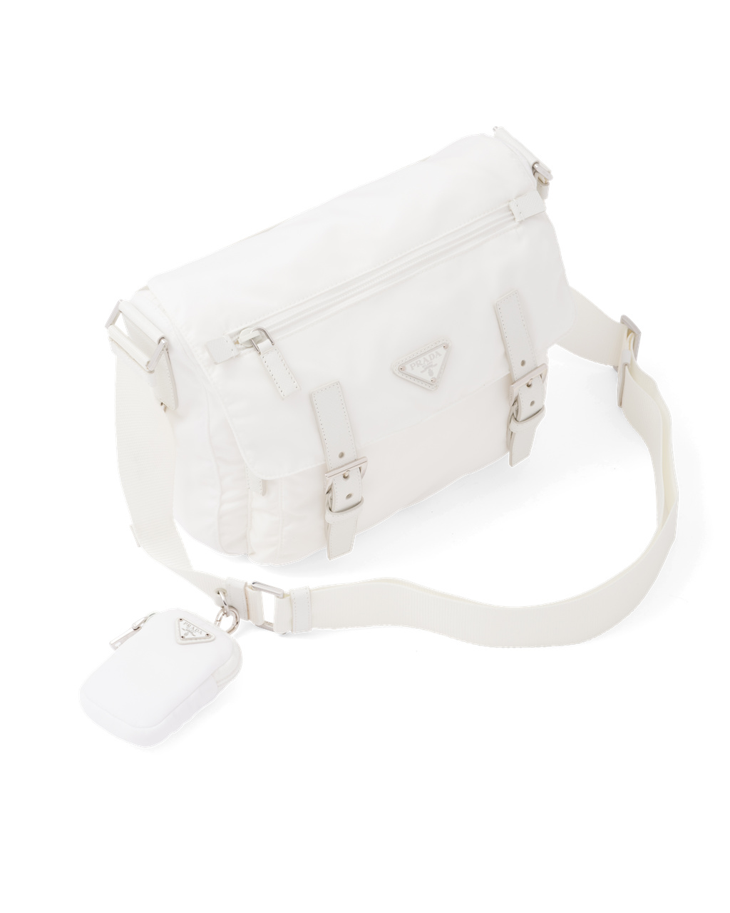 Prada Re-nylon Shoulder Bag Hvite | MCILZP465