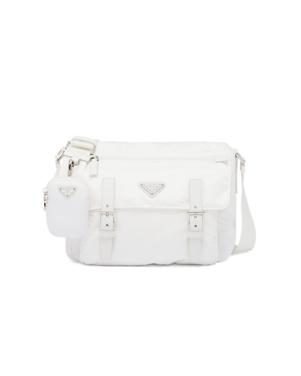 Prada Re-nylon Shoulder Bag Hvite | MCILZP465