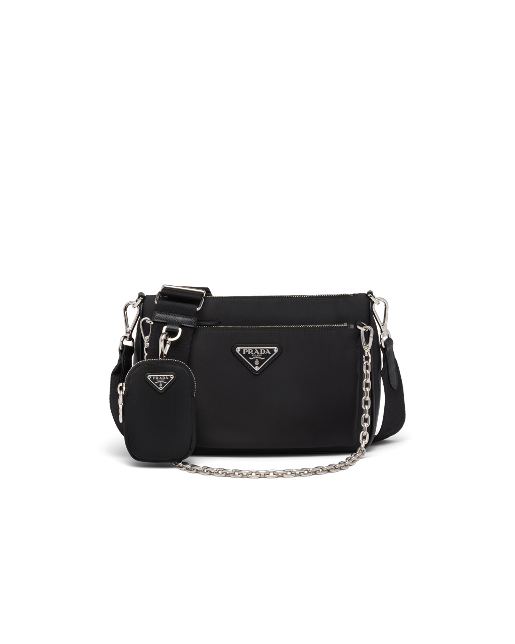 Prada Re-nylon Shoulder Bag Svarte | 704-DJTNKE