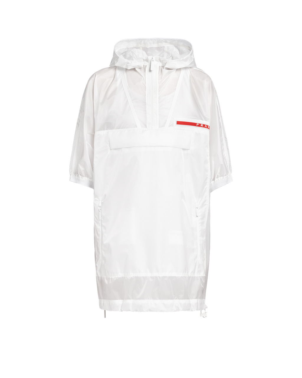 Prada Ripstop Hette Raincoat Hvite | 257-VYHTPL