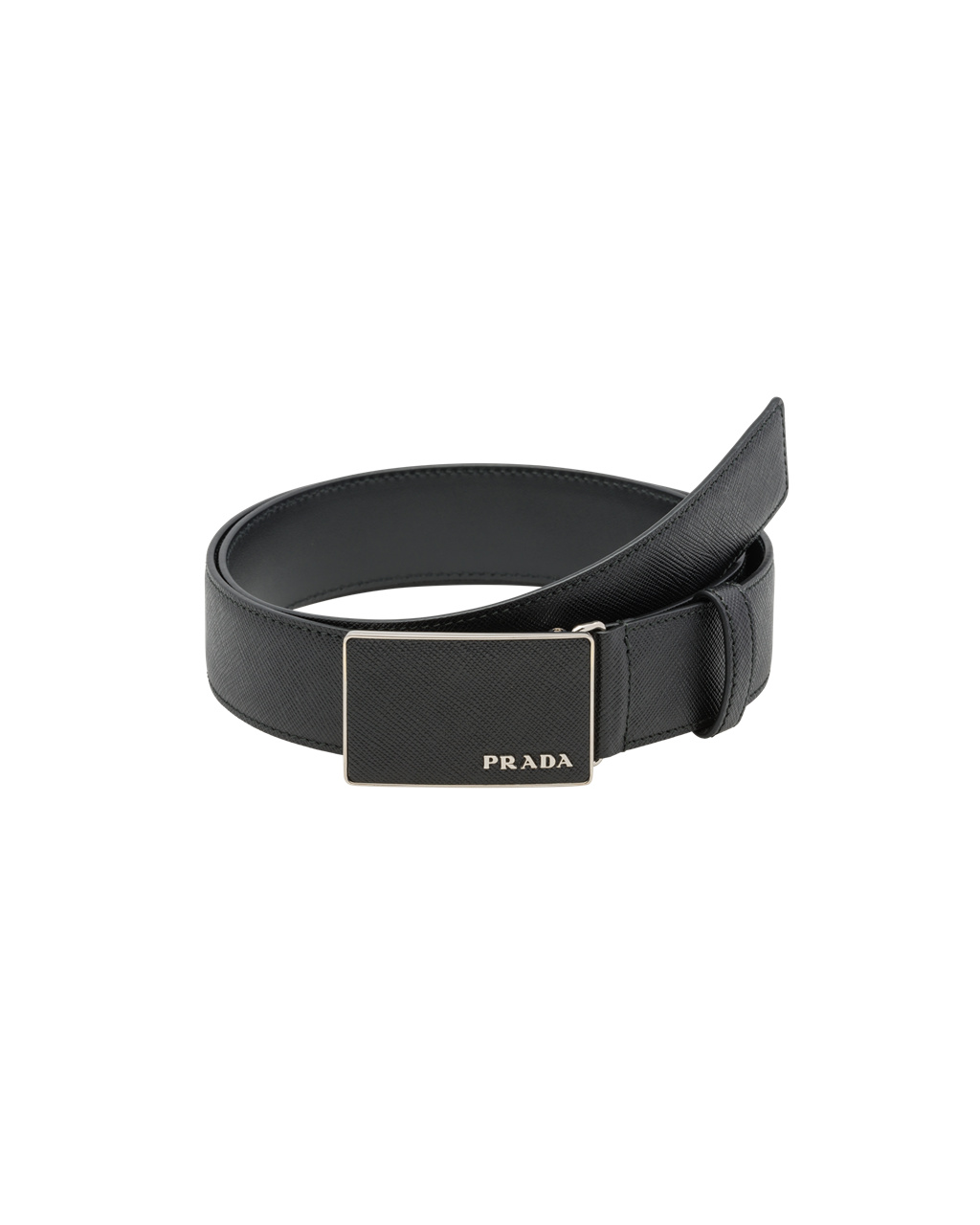 Prada Saffiano Lær Belt Svarte | 076-SZINBV