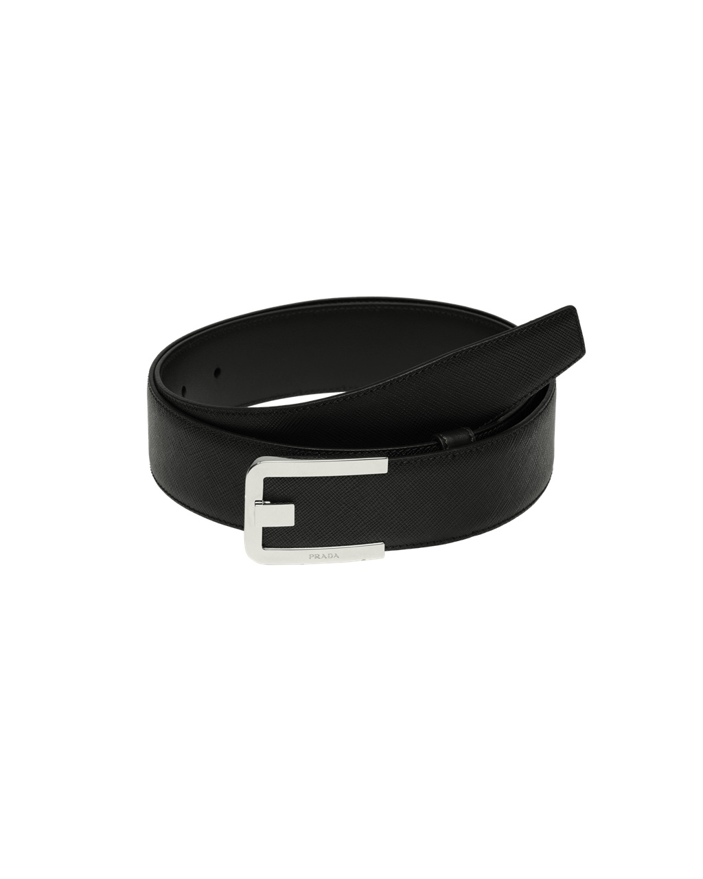 Prada Saffiano Lær Belt Svarte | 370-VOBKML