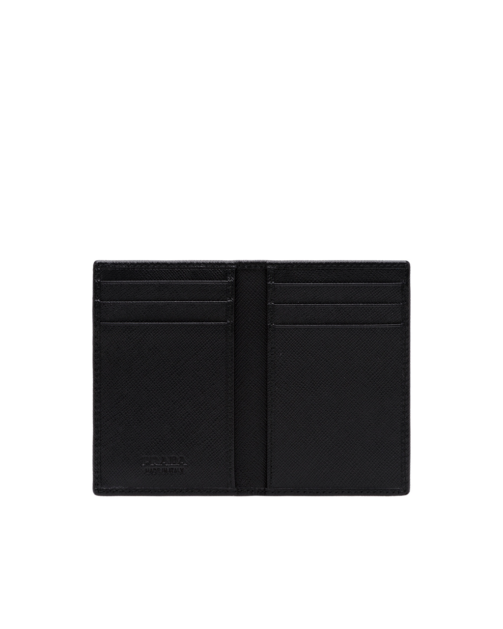 Prada Saffiano Lær Card Holder Svarte | 495-OTUHPQ