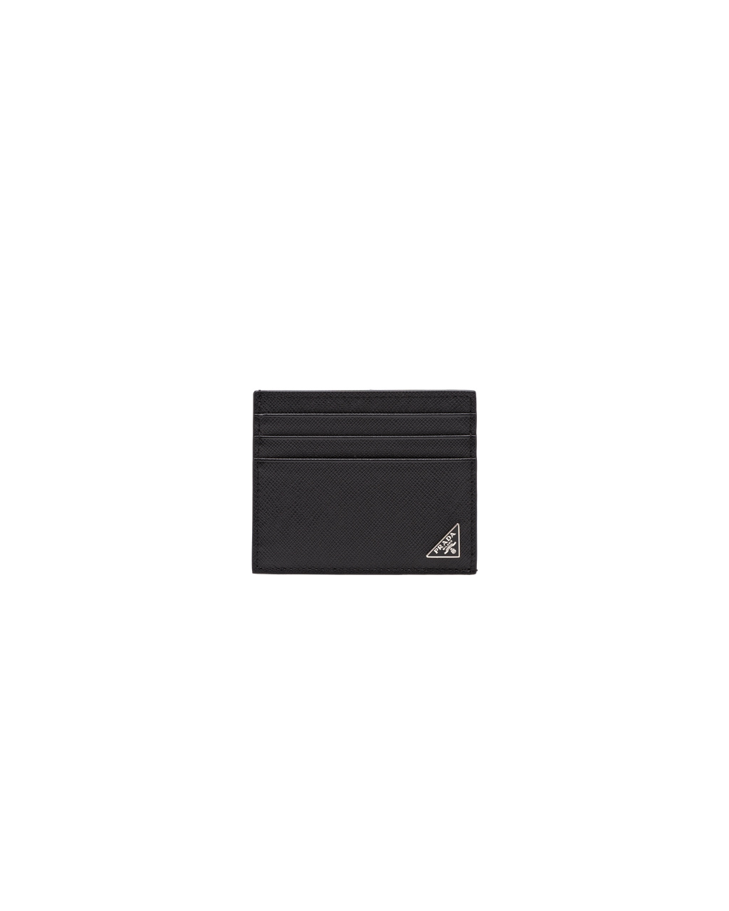 Prada Saffiano Lær Card Holder Svarte | 945-KDVSYZ