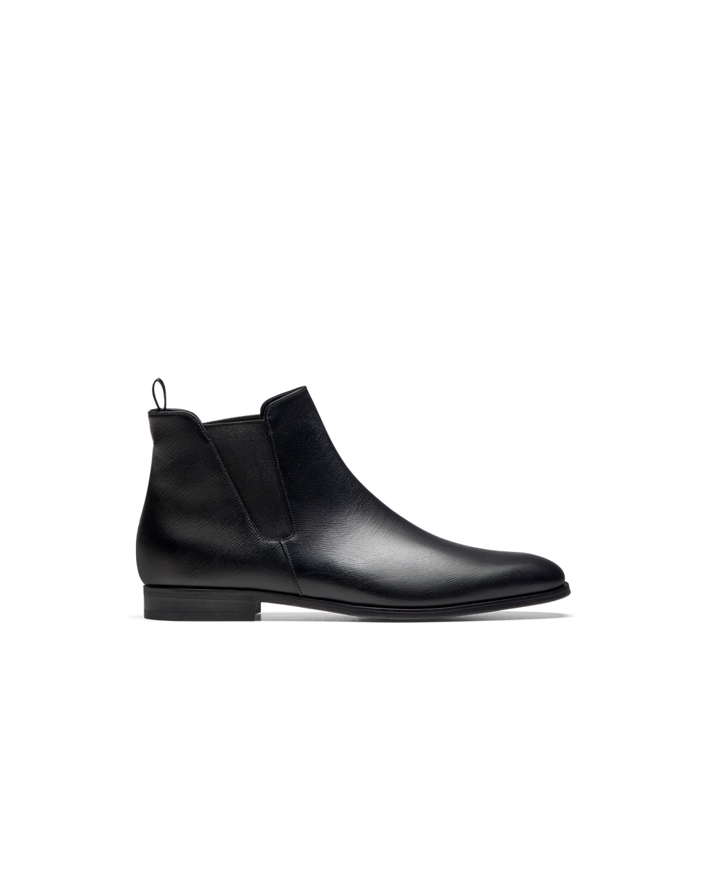 Prada Saffiano Lær Chelsea Boots Svarte | 925-AQTGKF