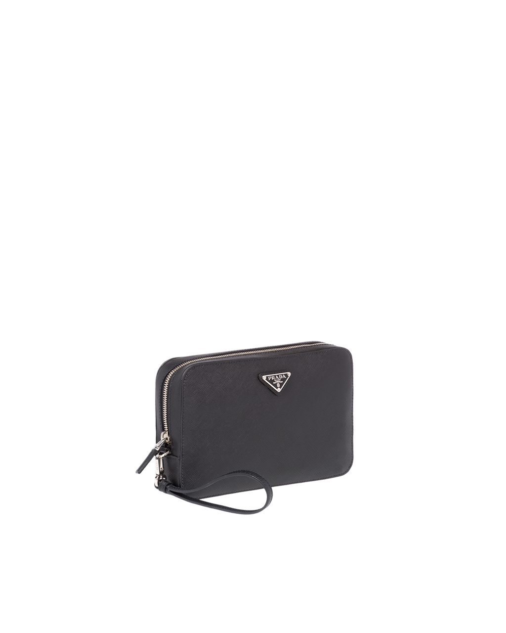 Prada Saffiano Lær Clutch Svarte | 095-EKUNQH