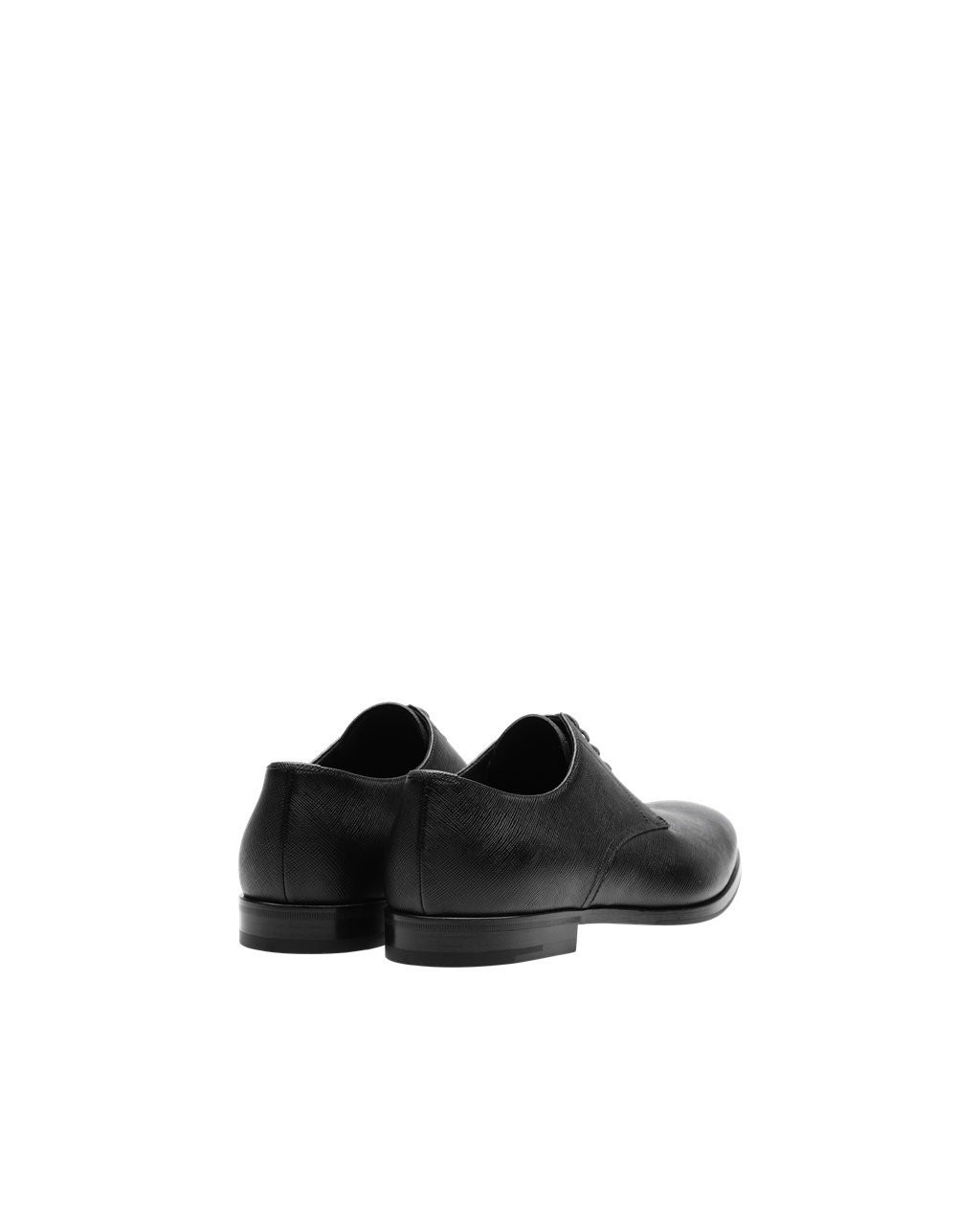 Prada Saffiano Lær Derby Shoes Svarte | 907-CHJVRL