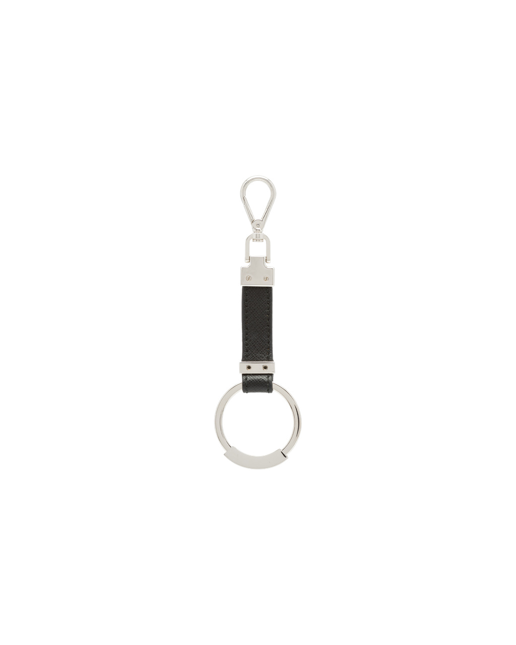 Prada Saffiano Lær Keychain Svarte | 271-ZYXFBI