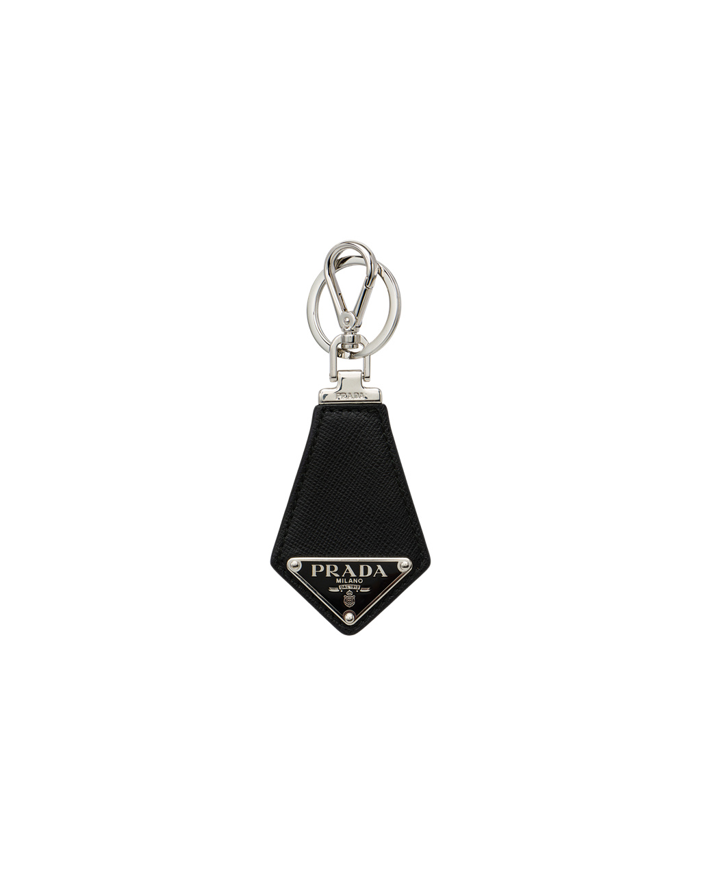 Prada Saffiano Lær Keychain Svarte | 760-AREWGP