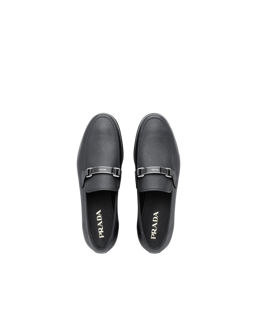 Prada Saffiano Lær Loafers Svarte | 508-IUCQKN