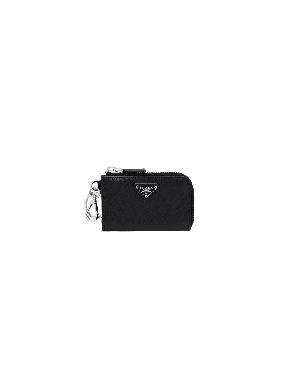 Prada Saffiano Lær Mini Pouch Svarte | 276-TJOIPL