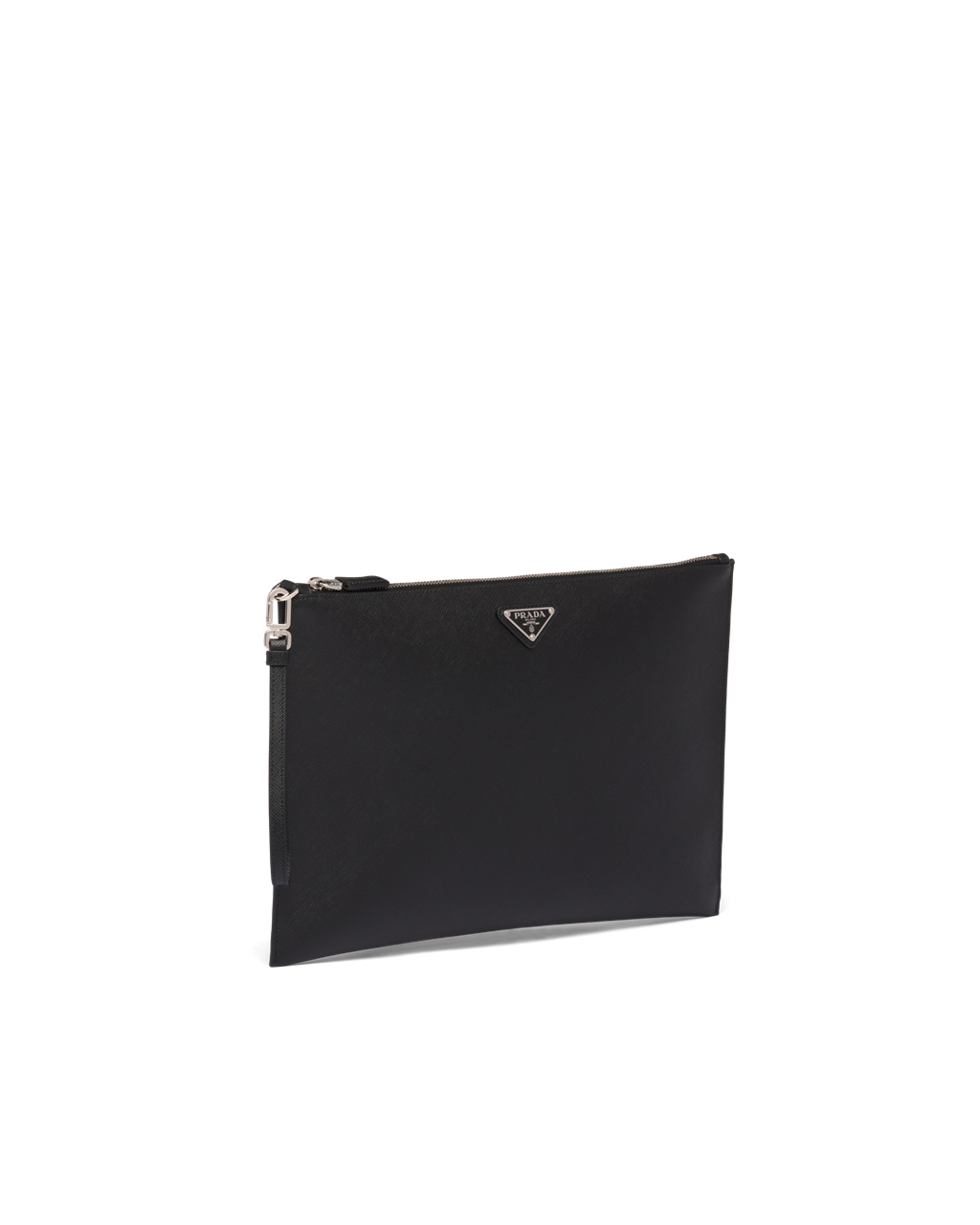 Prada Saffiano Lær Pouch Svarte | 396-KYINXZ