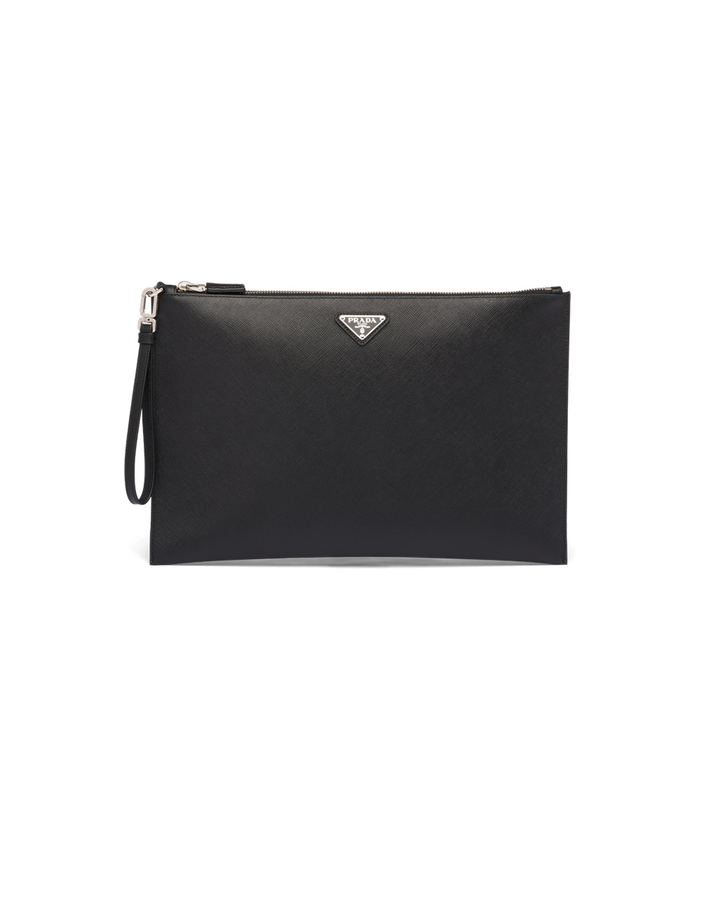 Prada Saffiano Lær Pouch Svarte | 396-KYINXZ