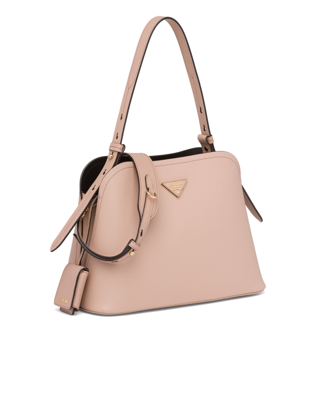 Prada Saffiano Lær Prada Matinée Bag Rosa Svarte | IZUTGB021