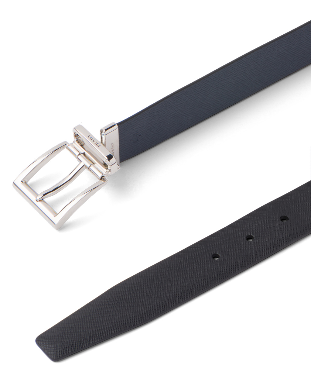 Prada Saffiano Lær Reversible Belt Svarte Blå | 836-GLYWIA