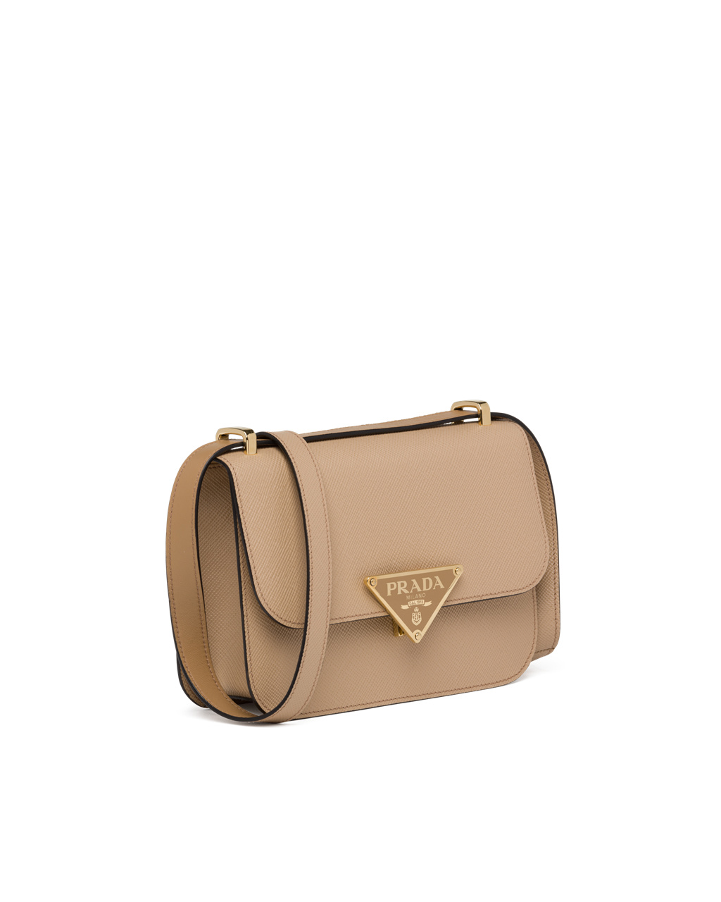 Prada Saffiano Lær Shoulder Bag Beige | 456-RDPNOQ