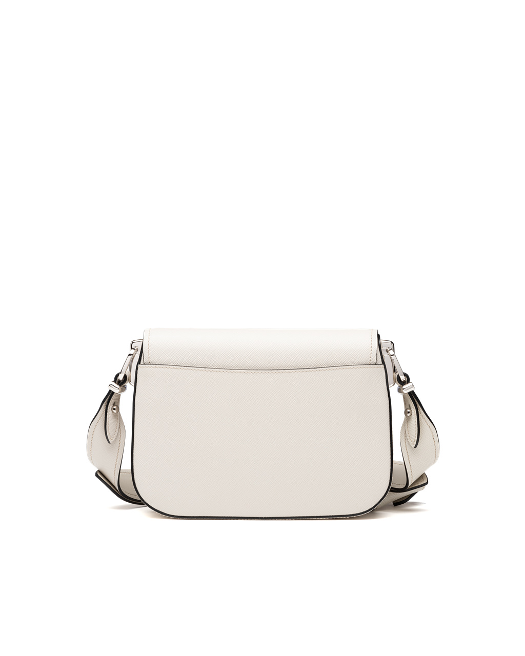 Prada Saffiano Lær Shoulder Bag Hvite | 076-PNEQDX